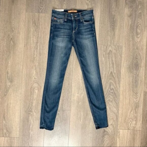 Joe's Jeans Women's Skinny Jeans Icon Ankle Denim dark wash raw hem mid rise - Picture 2 of 16